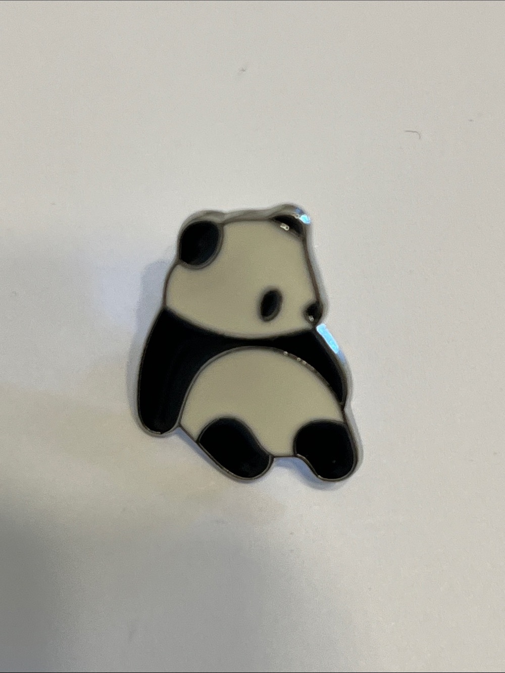Cute Panda Enamel Pin - Black & White